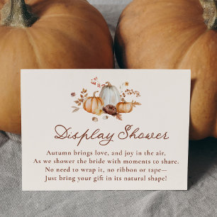 Rustic Fall Pumpkin Floral Bridal Display Shower Enclosure Card