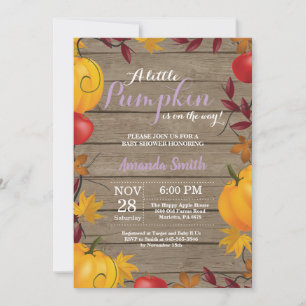 Rustic Fall Pumpkin Girl Baby Shower invitation