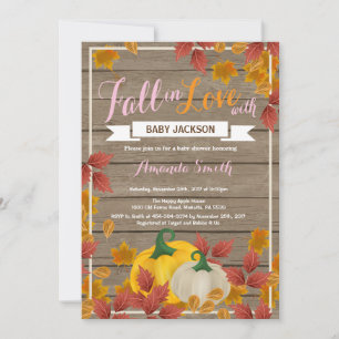 Rustic Fall Pumpkin Girl Baby Shower invitation