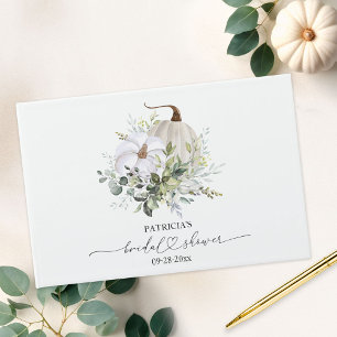 Rustic Fall Pumpkin Greenery Bridal Guest Book