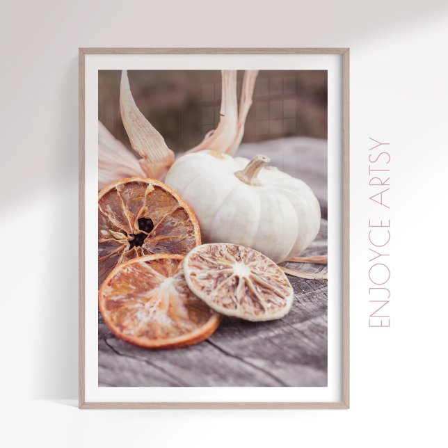 Rustic fall pumpkin still life cosy farmhouse art poster (Creator Uploaded)