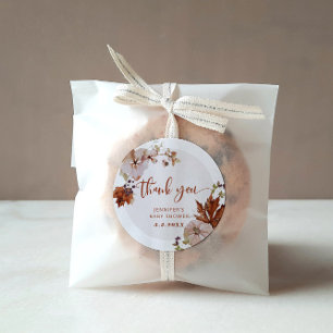 Rustic fall pumpkin thank you classic round sticker