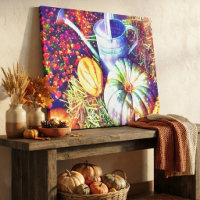 Rustic Fall Pumpkins And Flowers