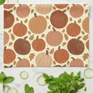 Rustic Fall Pumpkins Tea Towel