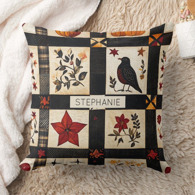 Rustic Fall Quilt Pattern | Farmhouse Patchwork Cushion (Blanket)