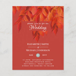 Rustic Fall Red Leaves Autumn Wedding Budget