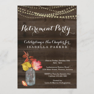 Rustic Fall Retirement Party Invitation