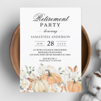 Rustic Fall Retirement Party Invitation | Pumpkin 