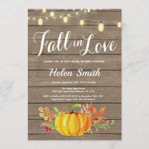 Rustic Fall String Lights Bridal Shower Invitation