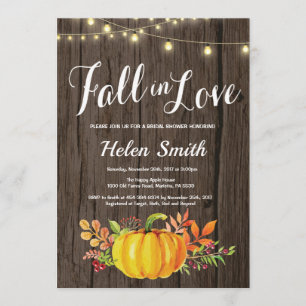 Rustic Fall String Lights Bridal Shower Invitation