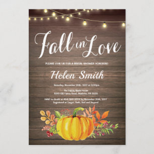 Rustic Fall String Lights Bridal Shower Invitation