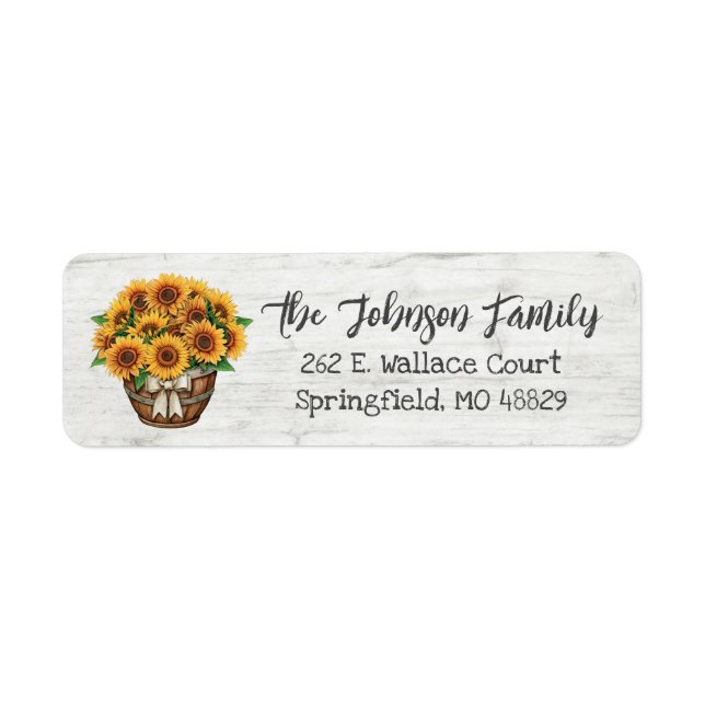 Rustic Fall Sunflowers Thanksgiving Return Address (Front)