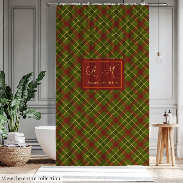 Rustic Fall Tartan Curtain Personalised Farmhouse  (Rustic Fall Tartan Curtain Personalized Farmhouse Style)