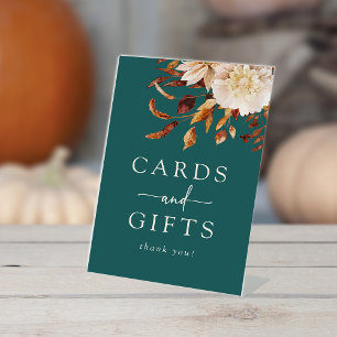 Rustic Fall Teal Pedestal Sign