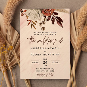 Rustic Fall Terracotta Boho Wedding Invitation