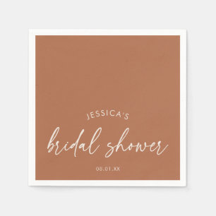 Rustic Fall Terracotta Bridal Shower Napkin