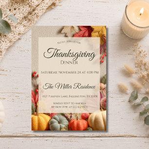Rustic Fall Thanksgiving Dinner Invitation