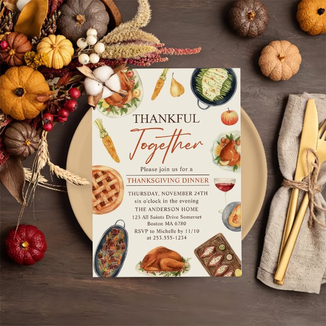 Rustic Fall Thanksgiving Turkey Dinner Invitation (Creator Uploaded)