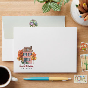 Rustic Fall Vibrant Bachelorette Party Invitation Envelope