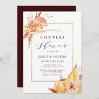 Rustic Fall Watercolor Floral Couples Shower