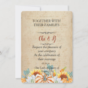 Rustic Fall Wedding Card Invitation
