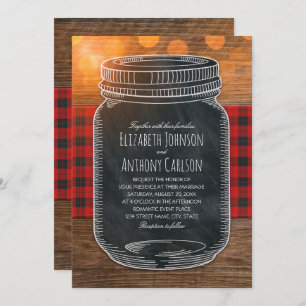 Rustic Fall Wedding Country Mason Jar Invitation