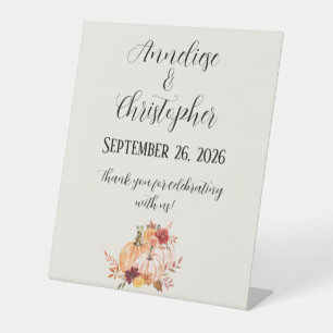 Rustic Fall Wedding Happily Ever After Starts Here Pedestal Sign