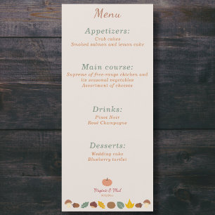 Rustic & Fall Wedding Menu