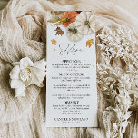 Rustic Fall Wedding Menu<br><div class="desc">These Wedding Menu Cards blend beautifully with rustic tablescapes,  adding a magical,  heartwarming touch to your wedding feast. Elevate your wedding experience—charm your guests and create memories that will last a lifetime. Matching items in our Rustic Fall Wedding Collection</div>