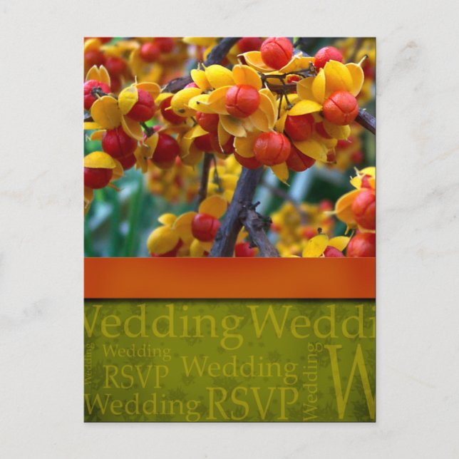 Rustic Fall Wedding Postcard (Front)