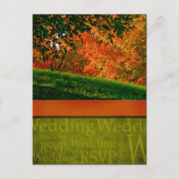 Rustic Fall Wedding Postcard