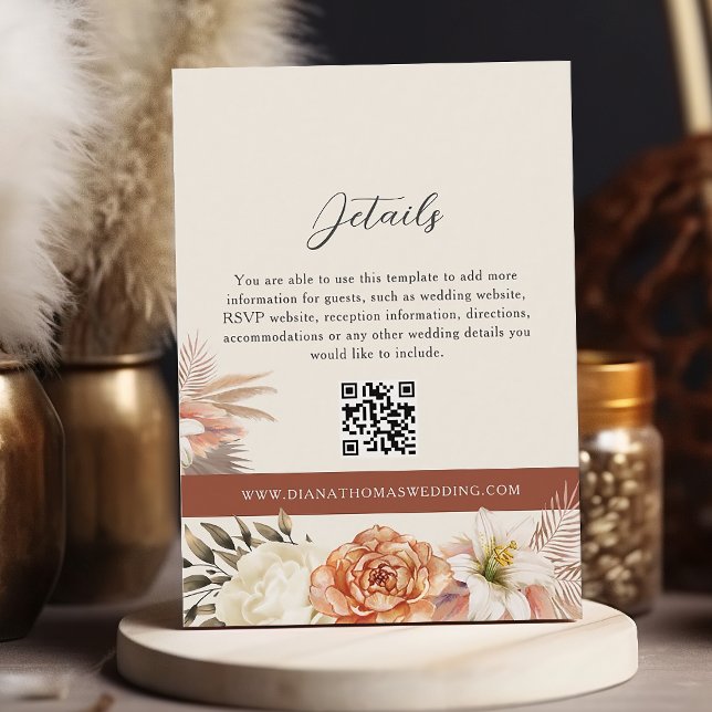 Rustic Fall Wedding QR Details Card (Creator Uploaded)