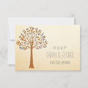 Rustic Fall Wedding rsvp standard 3.5 x 5 Card