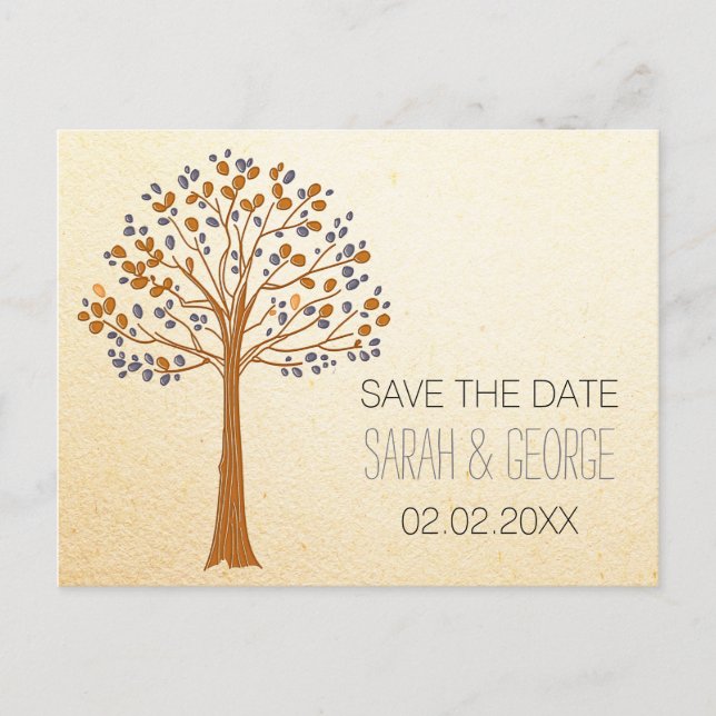Rustic Fall Wedding Save The Date Invitation Postcard (Front)