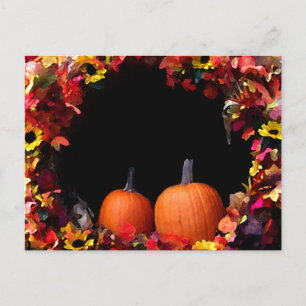 Rustic Fall Wedding Save The Date Wedding Autumn Announcement Postcard