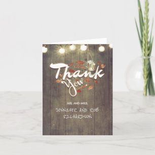Rustic Fall Wedding Thank You Card
