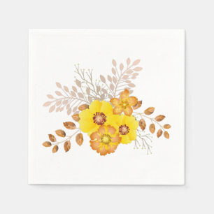 Rustic Fall Wedding Yellow Wild Roses Napkin