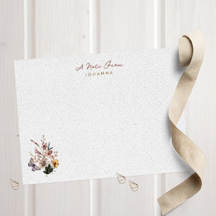 Rustic Fall Wild Flowers Personalised Note Card
