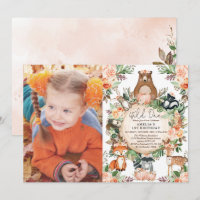 Rustic Fall Woodland Floral Wild One 1st Birthday