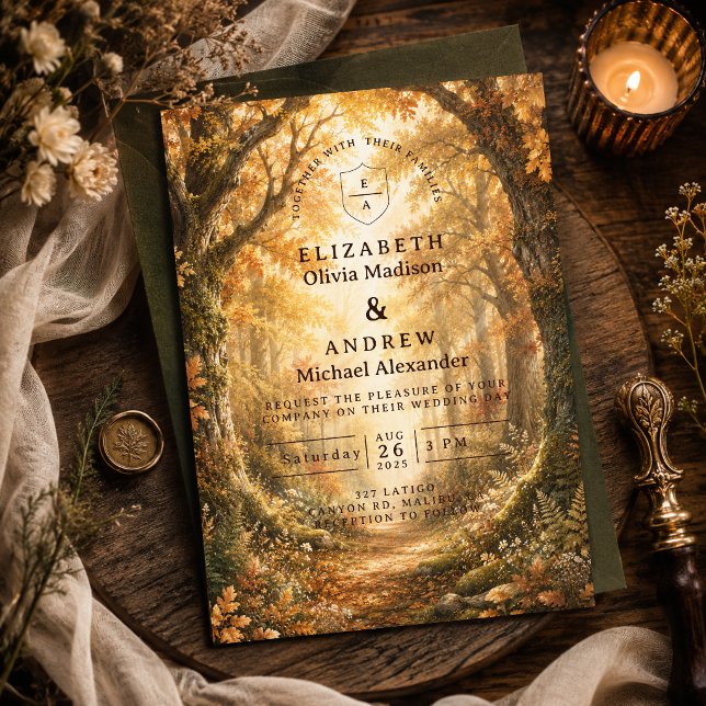 Rustic Fall Woodland Wedding Invitation (Creator Uploaded)