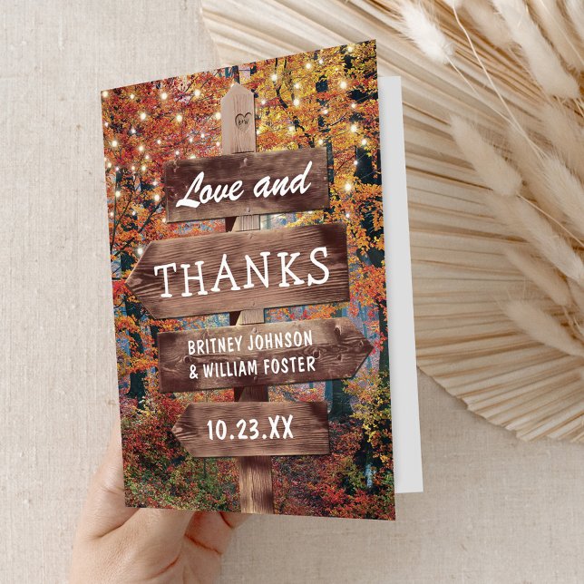 Rustic Fall Woodland Wedding Thank You (Creator Uploaded)