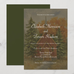Rustic Fall Yosemite National Park Wedding Invitation