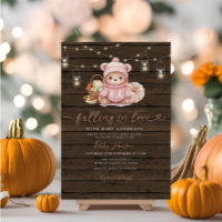 Rustic Falling in Love Pumpkin Bear Baby Shower