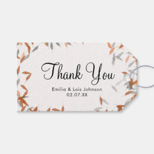 Rustic Falling Leaf Pampas Floating Wedding Gift Tags