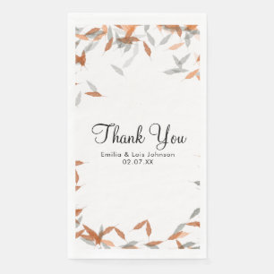 Rustic Falling Leaf Pampas Floating Wedding Napkin