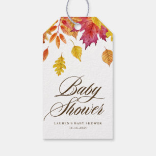 Rustic Falling Leaves Garland Autumn Baby Shower Gift Tags
