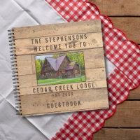 Rustic Family Cabin Photo Forest Trees Guestbook