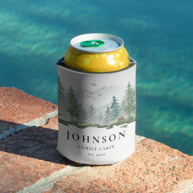 Rustic Family Cabin Woodland Mountain Forest Can Cooler (In Situ Pool)