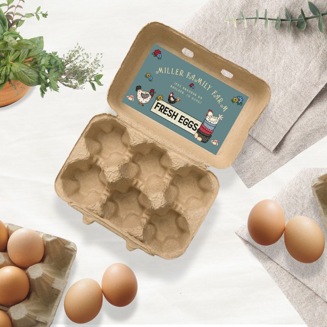 Rustic Family Farm Chicken Egg Carton Sticker (Creator Uploaded)