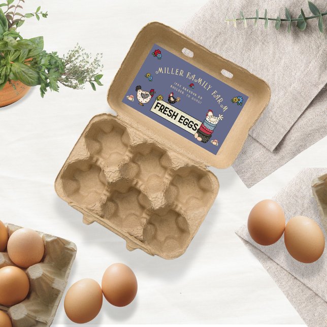 Rustic Family Farm Chicken Egg Carton Sticker (Creator Uploaded)